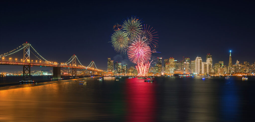 Fireworks New Year In San Francisco