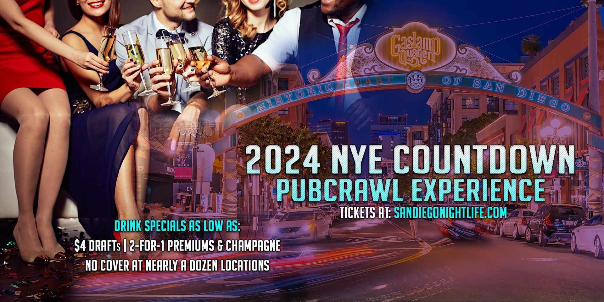 San Diego New Year\'s Eve Pub Crawl Party 2024